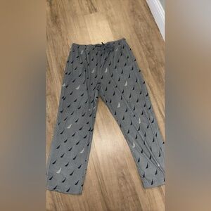 Nautica Gray Pajama Pants with Navy & Light Gray Sailboat Print